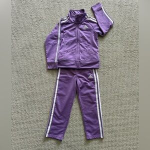 Adidas Violet Tracksuit with White Stripes
